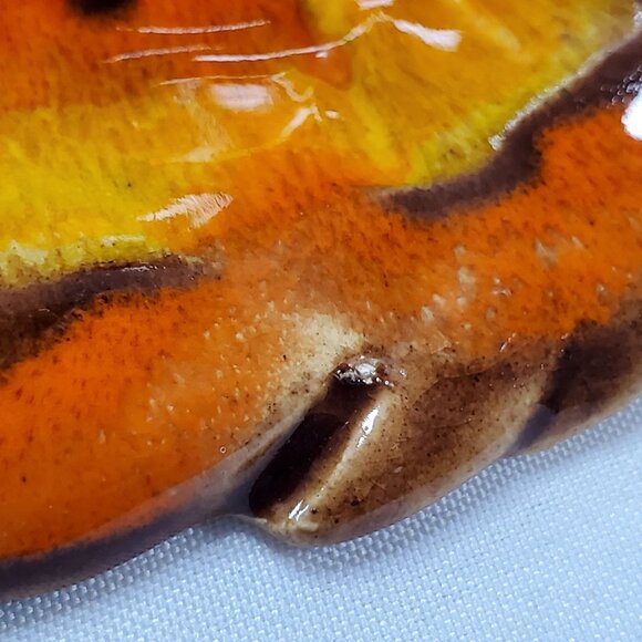 VTG California Originals Fall Leaf-Shaped Ceramic Serving Dish Set Orange Brown - Picture 3 of 9